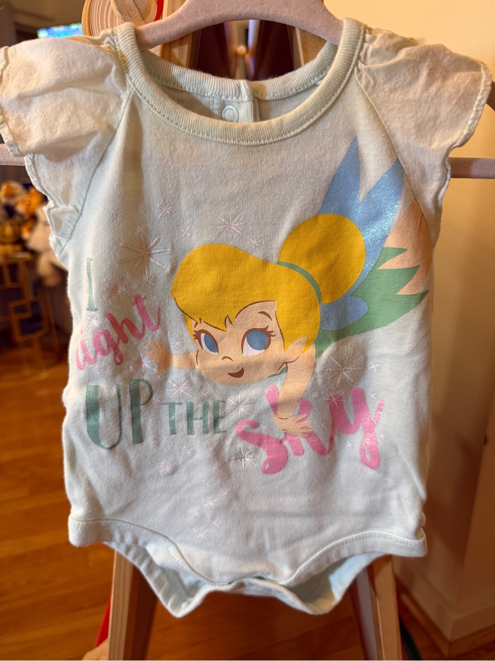 Disney Baby Disney Store Tinker Bell Flutter Sleeve Bodysuit 9-12M